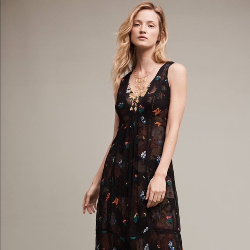 Anthropologie Floreat embroidered dress